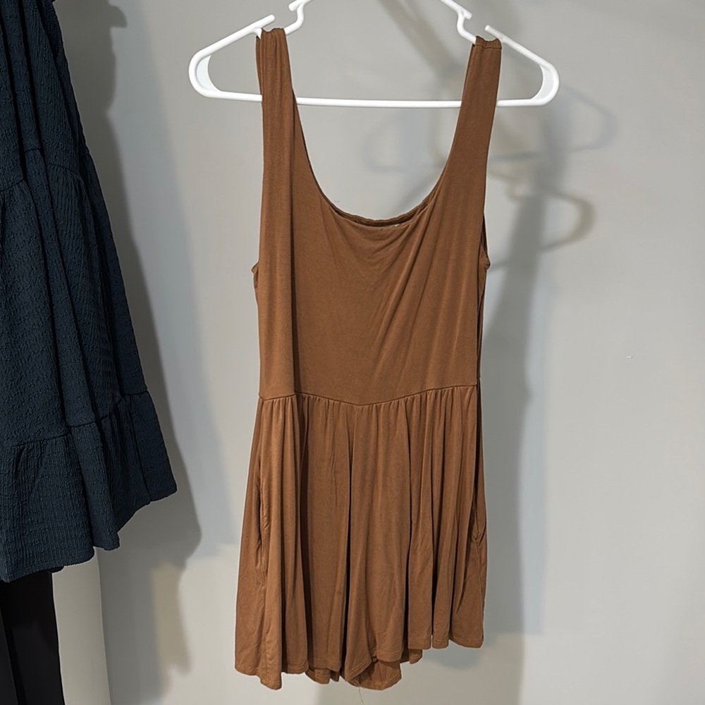 Brown Sleeveless Women's Romper